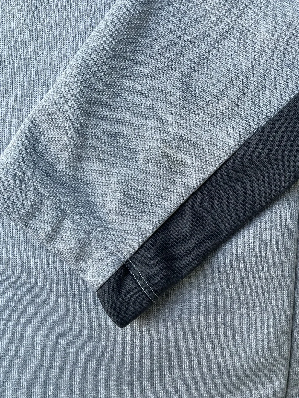 The North Face Light Gray Quarter-Zip Pullover with Black Trim